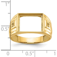 14K Yellow Gold Men's Ring Mounting with Rectangular Bezel for Custom Onyx Stone - 12x10mm by Monteluci Fine Jewelry