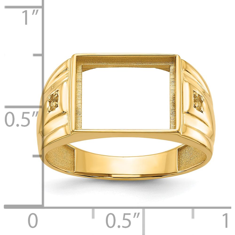 14K Yellow Gold Men's Ring Mounting with Rectangular Bezel for Custom Onyx Stone - 12x10mm by Monteluci Fine Jewelry