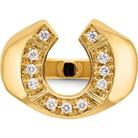 14K Yellow Gold Men's Ring with 11 Round Prong Set Diamonds - 0.02 Carat Total Diamond Weight by Monteluci Fine Jewelry