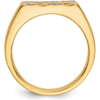 14K Yellow Gold Men's Ring with 22 Round Diamonds - 0.24 Carat Total Diamond Weight by 0
