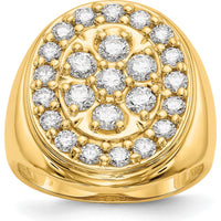 14K Yellow Gold Men's Ring with 24 Round Diamonds - 0.199 Carat Total Diamond Weight by IBGoodman