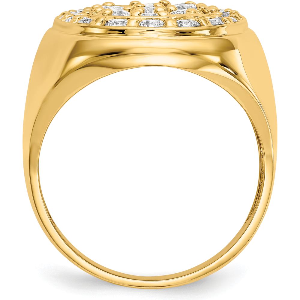 14K Yellow Gold Men's Ring with 24 Round Diamonds - 0.199 Carat Total Diamond Weight by IBGoodman
