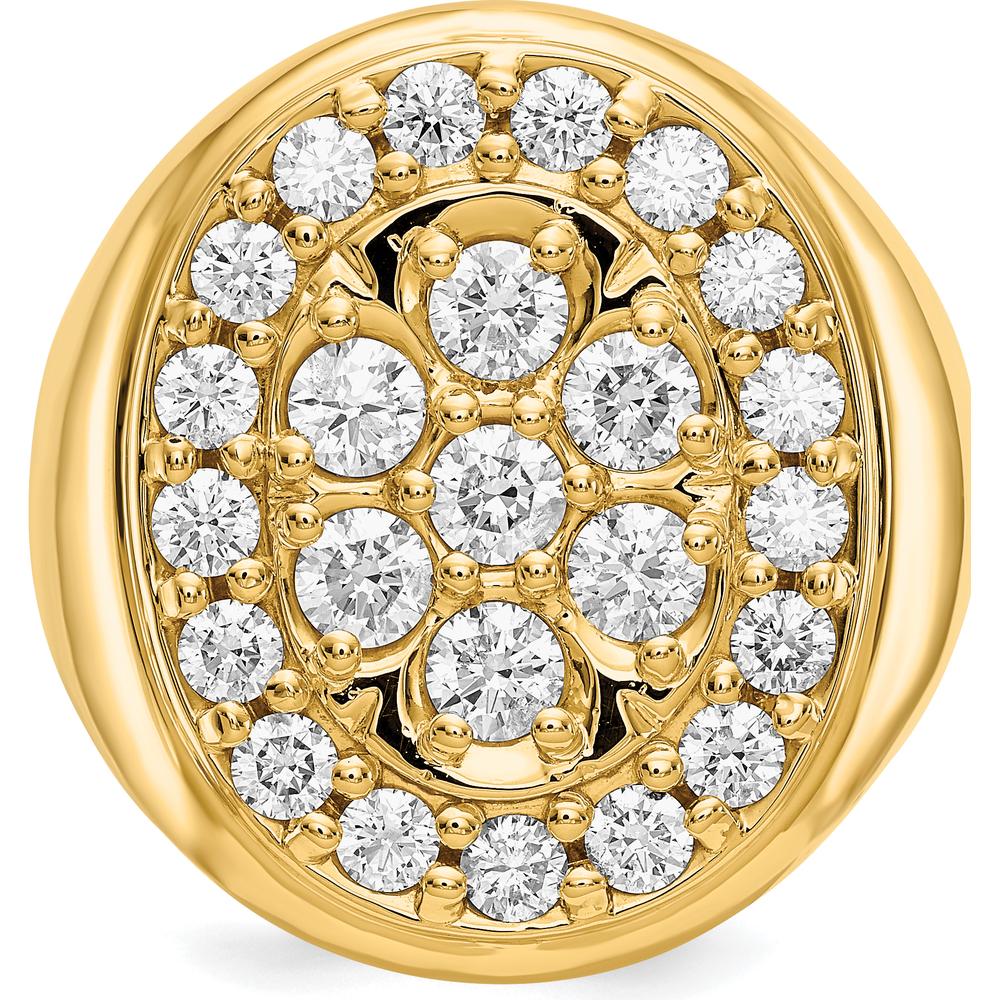14K Yellow Gold Men's Ring with 24 Round Diamonds - 0.199 Carat Total Diamond Weight by IBGoodman
