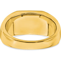 14K Yellow Gold Men's Ring with 3.8 Carat Lab Created Sapphire and 0.01 Carat Diamonds by 0