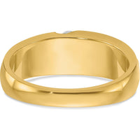14K Yellow Gold Men's Ring with 3 Round Faceted Diamonds - 1/4 Carats Total Diamond Weight by IBGoodman
