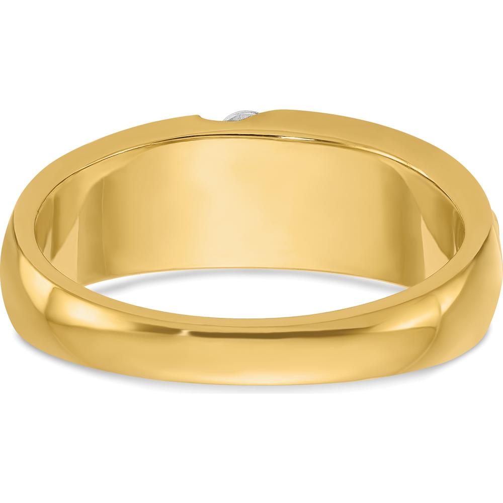 14K Yellow Gold Men's Ring with 3 Round Faceted Diamonds - 1/4 Carats Total Diamond Weight by IBGoodman