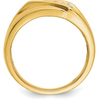 14K Yellow Gold Men's Ring with 5 Round Diamonds - 0.325 Carat Total Diamond Weight by 0