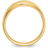 14K Yellow Gold Men's Ring with 5 Square-Cut Diamonds and Rhodium Accent - 0.05 Carat Total Diamond Weight by 0