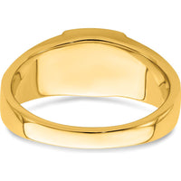 14K Yellow Gold Men's Ring with Cushion Cut Onyx and Round Diamonds - 0.08 Carat Total Diamond Weight by 0