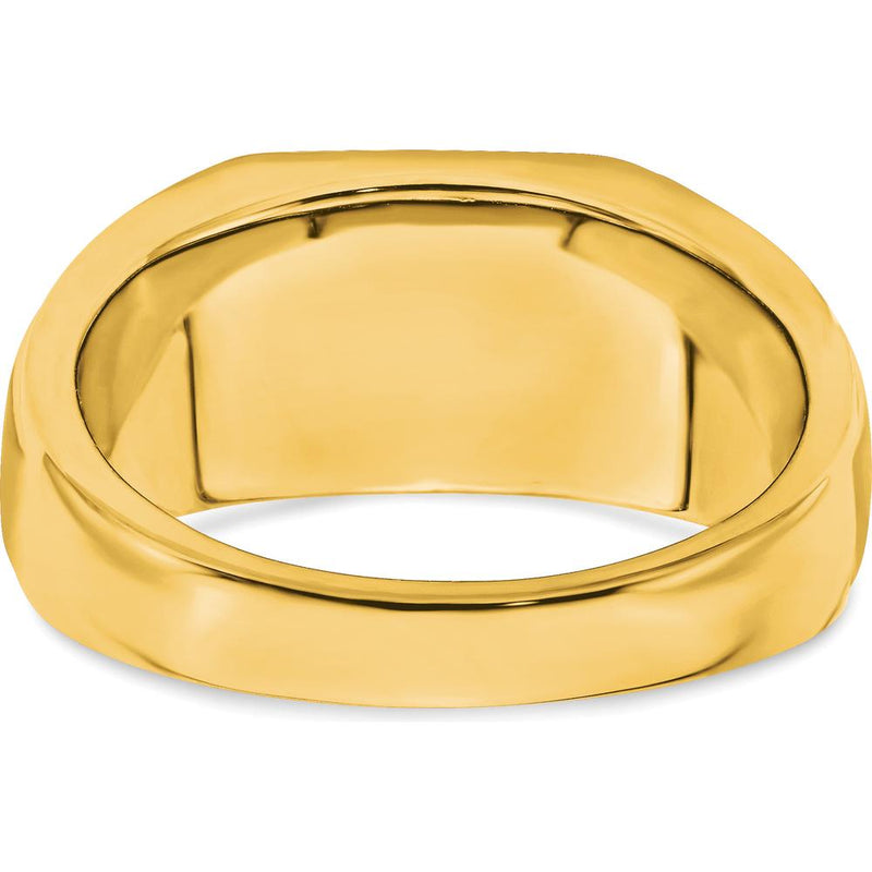14K Yellow Gold Men's Ring with Lab Created Ruby and Round Diamonds ...
