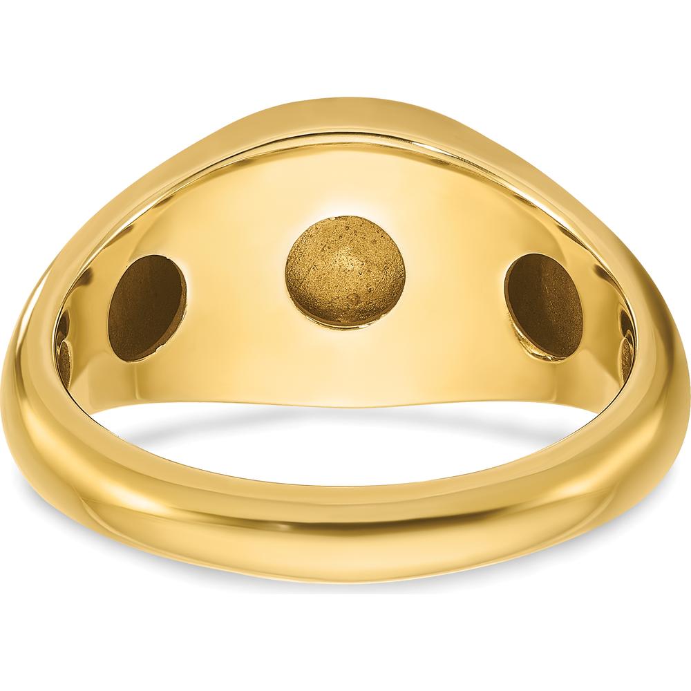 14K Yellow Gold Men's Ring with Lab-Created Ruby Doublet Stone - 1.50 Carats Total Ruby Weight by IBGoodman