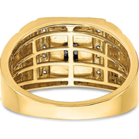 14K Yellow Gold Men's Ring with Onyx Center and Diamond Halo - 1.475 Carat Onyx, 0.012 Carat Total Diamond Weight by 0