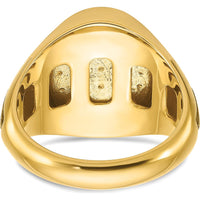 14K Yellow Gold Men's Ring with Oval Ruby Doublet and Black Rhodium Accents by IBGoodman