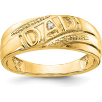 14K Yellow Gold Men's Ring with Round-Cut Diamond - 0.007 Carat Diamond Weight by 0