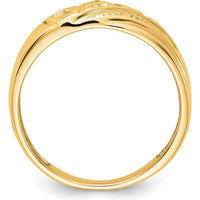14K Yellow Gold Men's Ring with Round-Cut Diamond - 0.007 Carat Diamond Weight by 0