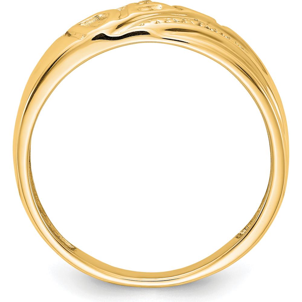 14K Yellow Gold Men's Ring with Round-Cut Diamond - 0.007 Carat Diamond Weight by 0
