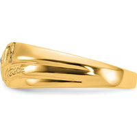 14K Yellow Gold Men's Ring with Round-Cut Diamond - 0.007 Carat Diamond Weight by 0