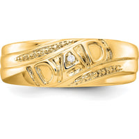 14K Yellow Gold Men's Ring with Round-Cut Diamond - 0.007 Carat Diamond Weight by 0