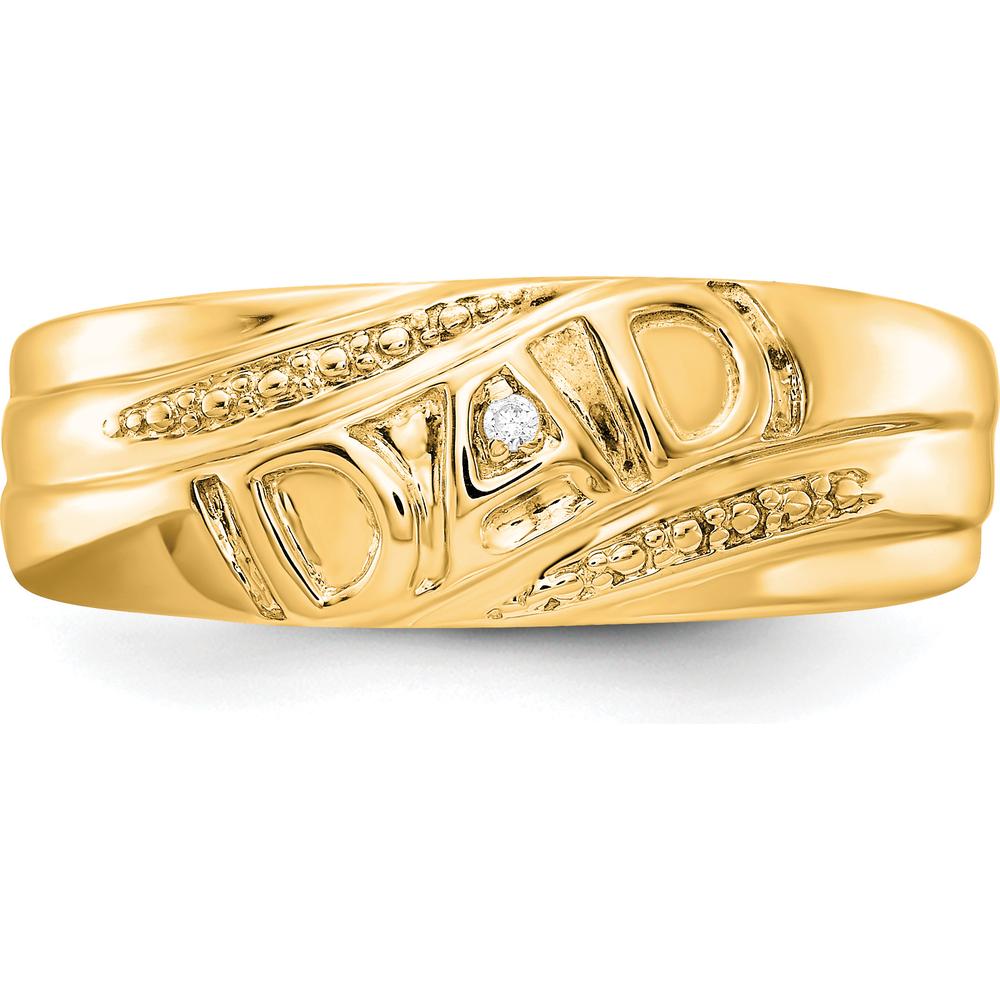 14K Yellow Gold Men's Ring with Round-Cut Diamond - 0.007 Carat Diamond Weight by 0