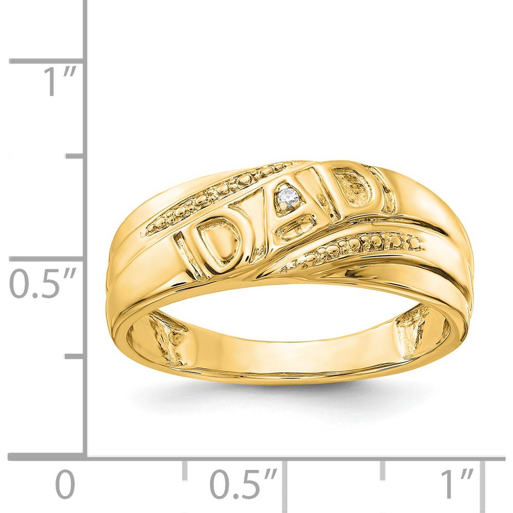 14K Yellow Gold Men's Ring with Round-Cut Diamond - 0.007 Carat Diamond Weight by 0