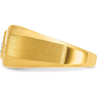 14K Yellow Gold Men's Ring with Round Diamonds - 1/6 Carats Total Diamond Weight by IBGoodman