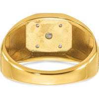 14K Yellow Gold Men's Ring with Round Diamonds - 1/6 Carats Total Diamond Weight by IBGoodman