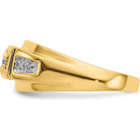 14K Yellow Gold Men's Ring with Round Natural Diamonds - 0.08 Carat Total Diamond Weight by 0