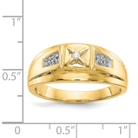 14K Yellow Gold Men's Ring with Round Natural Diamonds - 0.08 Carat Total Diamond Weight by 0