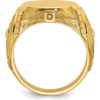 14K Yellow Gold Men's Round Signet Ring - 18.5x15.75mm by IBGoodman
