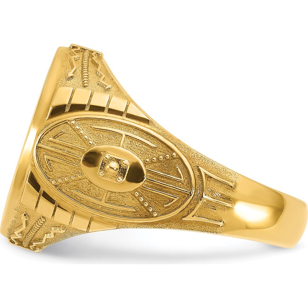 14K Yellow Gold Men's Round Signet Ring - 18.5x15.75mm by IBGoodman