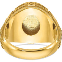 14K Yellow Gold Men's Round Signet Ring - 18.5x15.75mm by IBGoodman