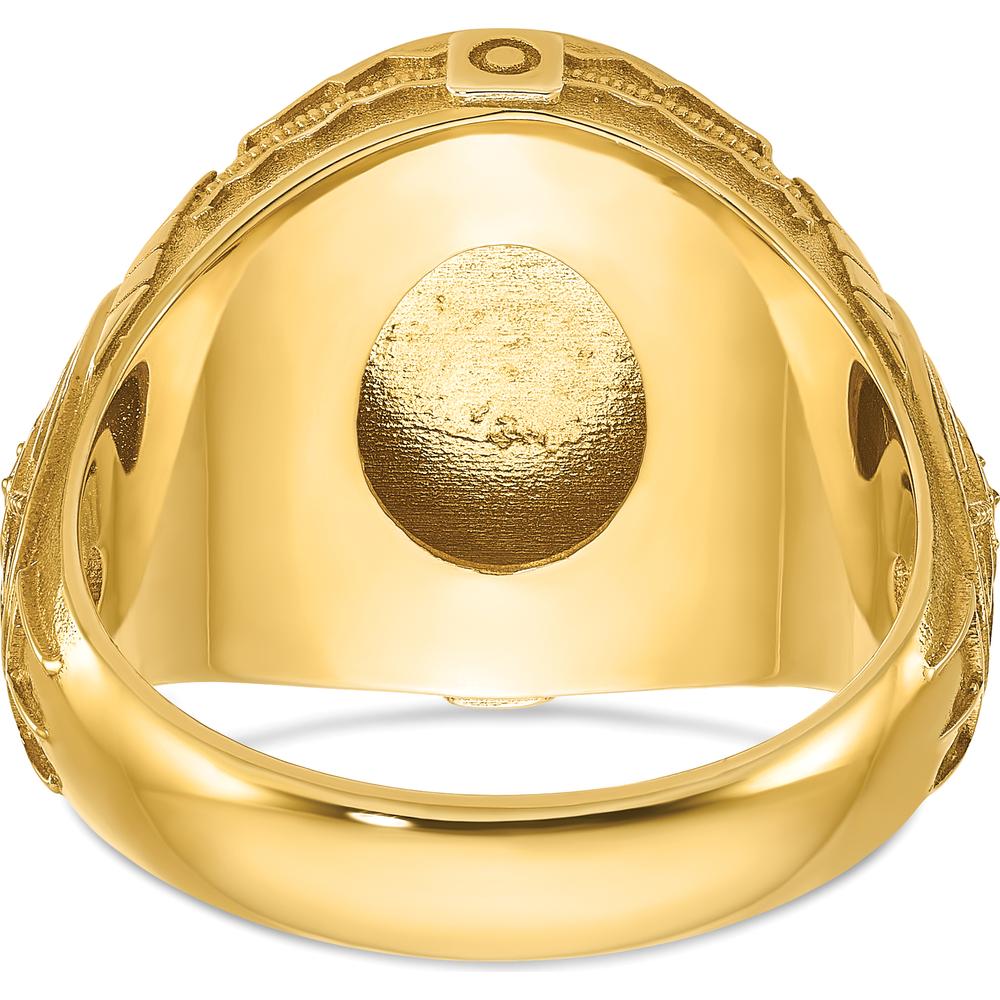 14K Yellow Gold Men's Round Signet Ring - 18.5x15.75mm by IBGoodman