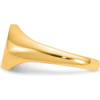 14K Yellow Gold Men's Round Signet Ring with Brushed Finish by IBGoodman