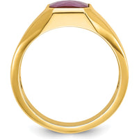 14K Yellow Gold Men's Ruby Doublet Square Ring by IBGoodman
