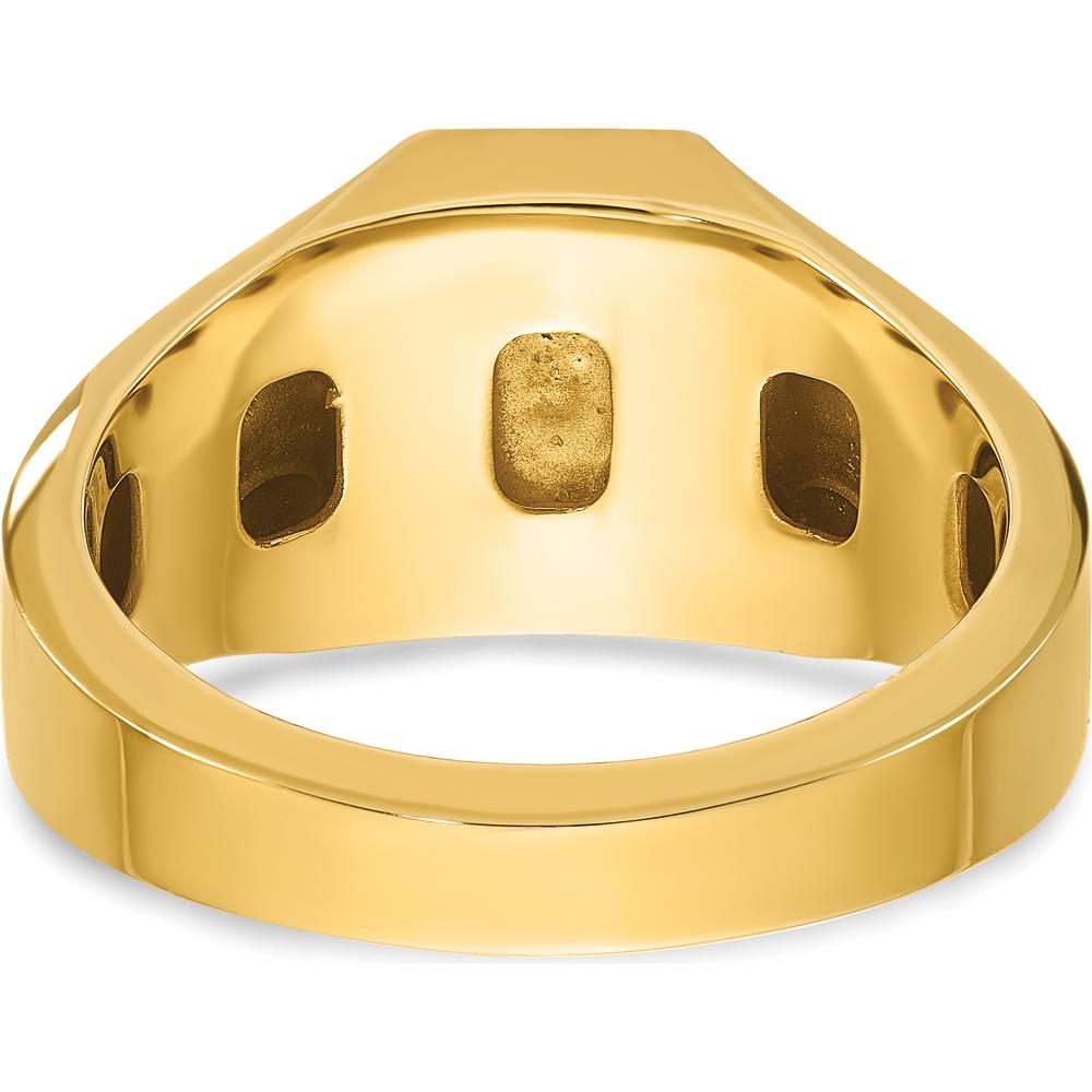 14K Yellow Gold Men's Ruby Doublet Square Ring by IBGoodman