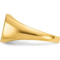 14K Yellow Gold Men's Satin Top Cushion Signet Ring with Matte Finish by IBGoodman