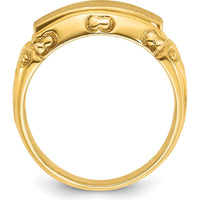 14K Yellow Gold Men's Signet Ring 15x7mm - Polished Design by IBGoodman