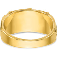 14K Yellow Gold Men's Signet Ring 15x7mm - Polished Design by IBGoodman