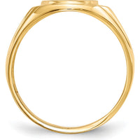 14K Yellow Gold Men's Signet Ring with Brushed & Polished Finish by 0