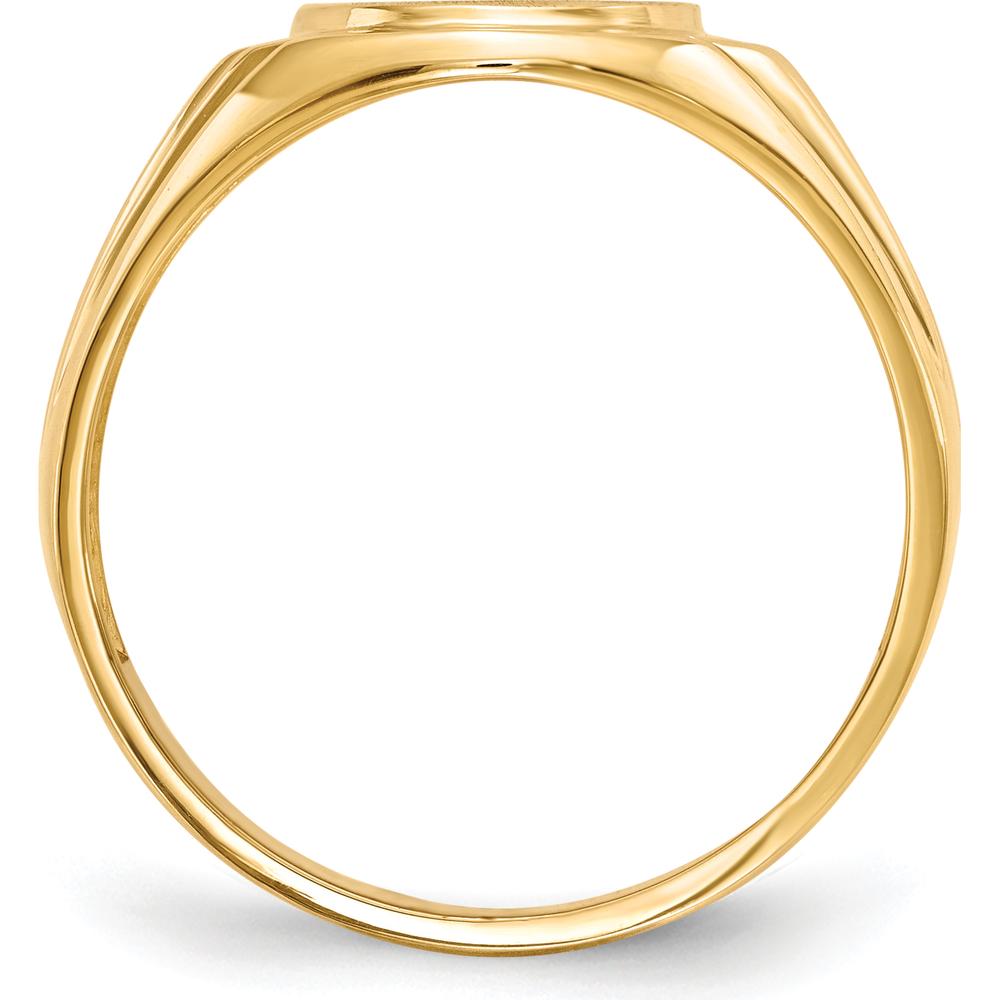 14K Yellow Gold Men's Signet Ring with Brushed & Polished Finish by 0