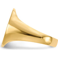14K Yellow Gold Men's Signet Ring with Brushed Satin Finish - Custom Engravable Design by 0