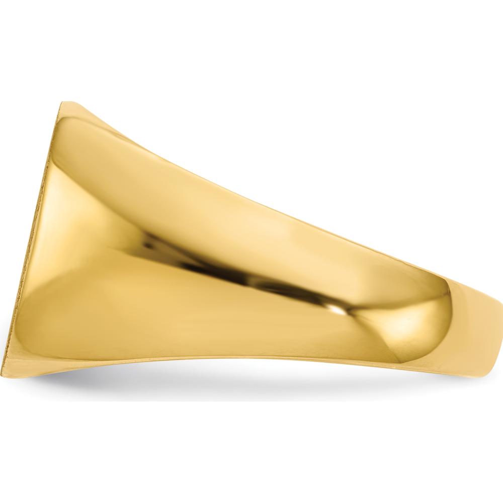 14K Yellow Gold Men's Signet Ring with Polished and Brushed Finish - Engravable Closed Back Design by 0