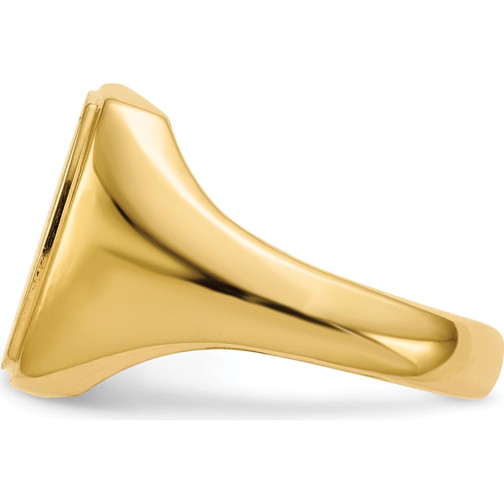 14K Yellow Gold Men's Signet Ring with Polished and Brushed Finish - Size 8-12 by 0