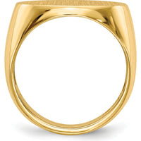 14K Yellow Gold Men's Signet Ring with Polished and Brushed Satin Finish - 19x13mm by 0
