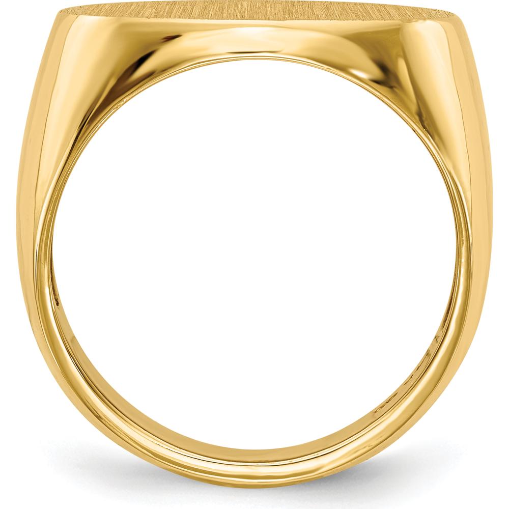 14K Yellow Gold Men's Signet Ring with Polished and Brushed Satin Finish - 19x13mm by 0