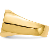 14K Yellow Gold Men's Signet Ring with Polished and Brushed Satin Finish - 19x13mm by 0
