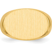 14K Yellow Gold Men's Signet Ring with Polished and Brushed Satin Finish - 19x13mm by 0