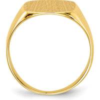 14K Yellow Gold Men's Signet Ring with Polished and Brushed Satin Finish - Engravable, 13.5x15mm by 0