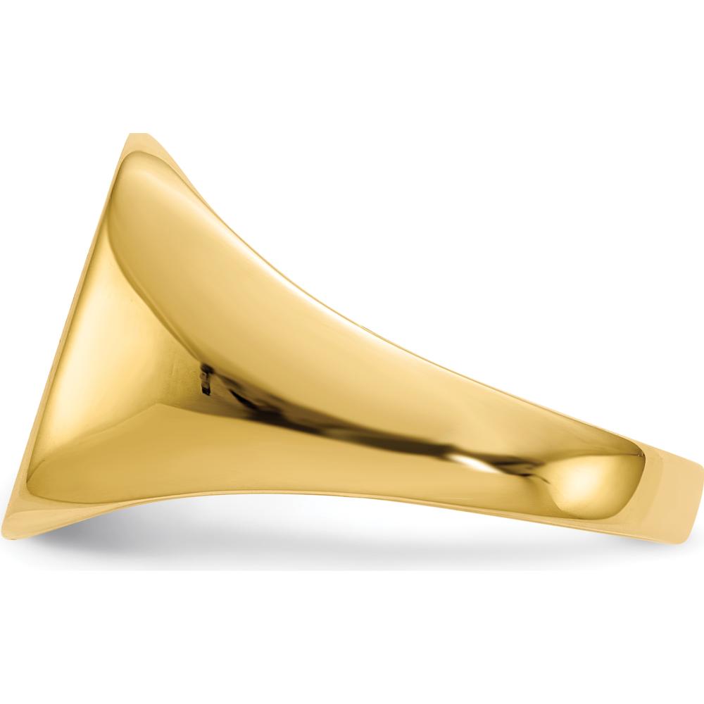 14K Yellow Gold Men's Signet Ring with Polished and Brushed Satin Finish - Engravable, 13.5x15mm by 0