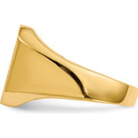 14K Yellow Gold Men's Signet Ring with Polished and Satin Finish - 13mm x 14mm Top by 0